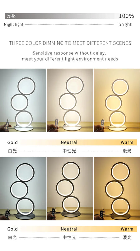 Table Lamp - Dimming Intelligent Touch Ring Night Light Modern Design SW-36210347 - SWEET-LIGHTS
