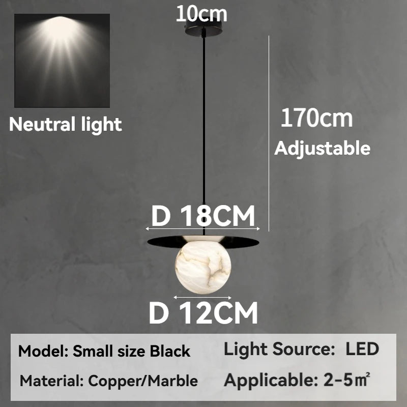 Pendant Light - Natural Marble Ceiling Lamp for Dining Room SW-36210345 - SWEET-LIGHTS
