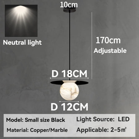 Pendant Light - Natural Marble Ceiling Lamp for Dining Room SW-36210345 - SWEET-LIGHTS
