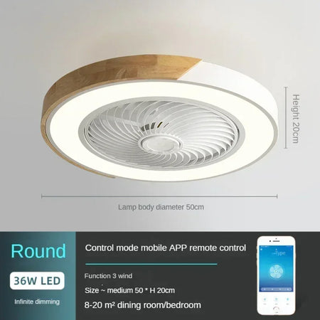 Fans - Modern Low Profile Wood Ceiling Fan Light with Remote Control SW-36210789 - SWEET-LIGHTS