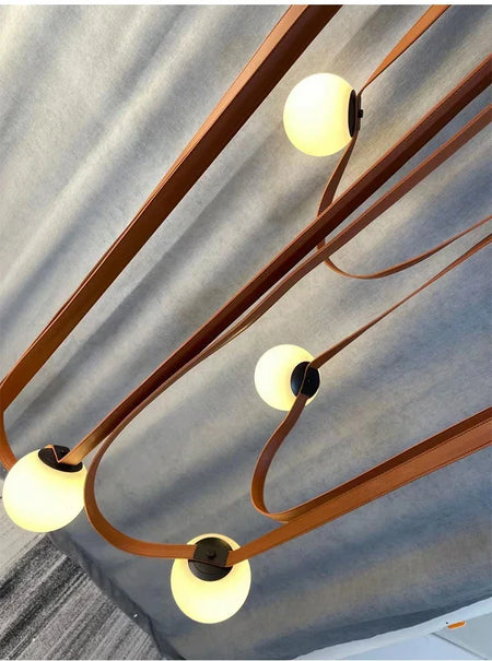 Pendant Light - Nordic Leather Chandelier LED Lamps for Duplex SW-36210345 - SWEET-LIGHTS