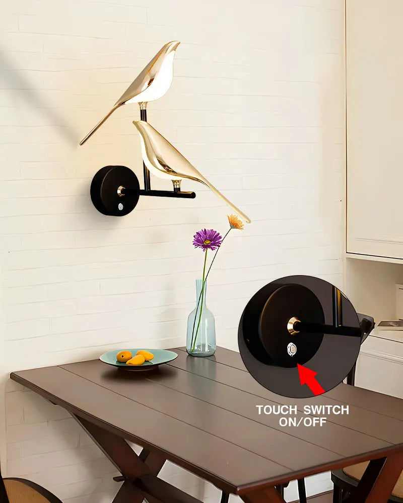 Wall Light - Creative Bird 360° Rotatable LED Wall Lamp Golden Touch Switch SW-36210457 - SWEET-LIGHTS