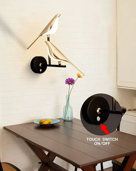 Wall Light - Creative Bird 360° Rotatable LED Wall Lamp Golden Touch Switch SW-36210457 - SWEET-LIGHTS