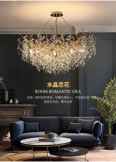 Chandelier - Luxury Gold Crystal LED Pendant Lamp Indoor Villa Lighting SW-36210457 - SWEET-LIGHTS