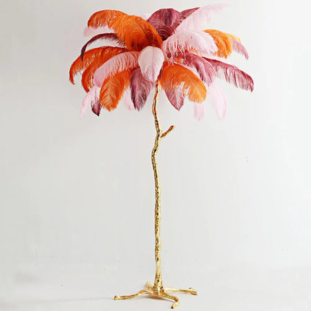 Floor Lamp - Nordic LED Ostrich Feather Deco Gold Resin SW-36210457 - SWEET-LIGHTS