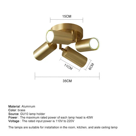 Ceiling Light - Modern GU10 LED Study Ceiling Fixture Adjustable SW-36210345 - SWEET-LIGHTS