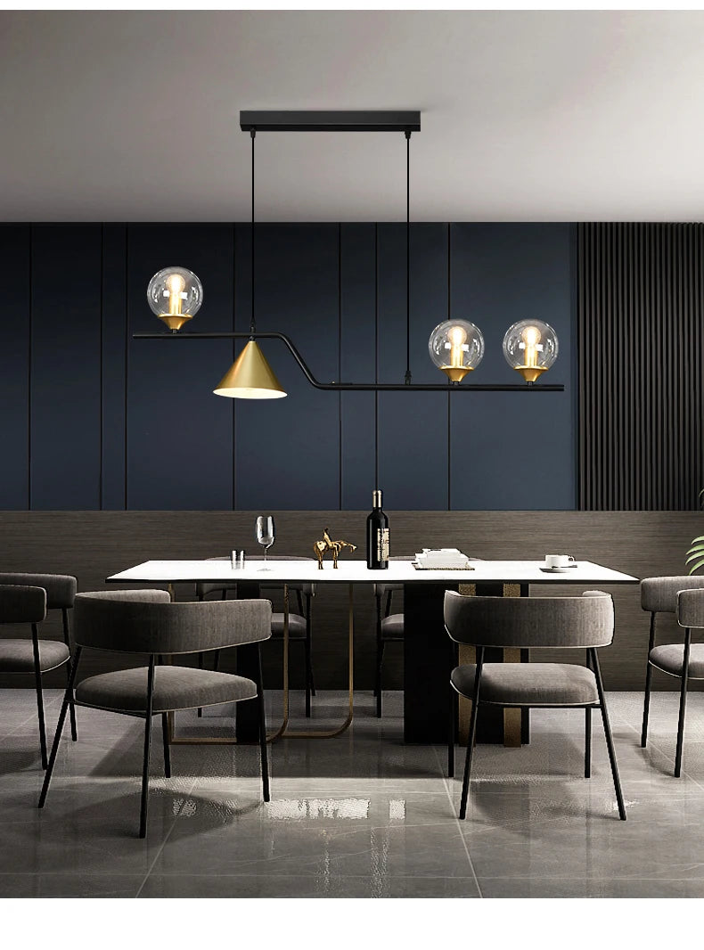 Pendant Light - Nordic Black LED Chandelier E14 Glass Ball SW-36210374 - SWEET-LIGHTS