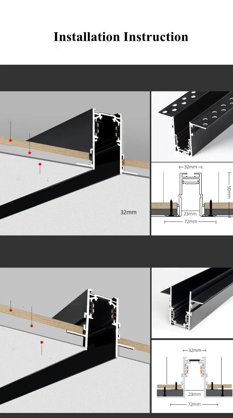 Spotlight - Magnetic Track Light Grille Flood Lamp DC48V Indoor Living SW-36210345 - SWEET-LIGHTS