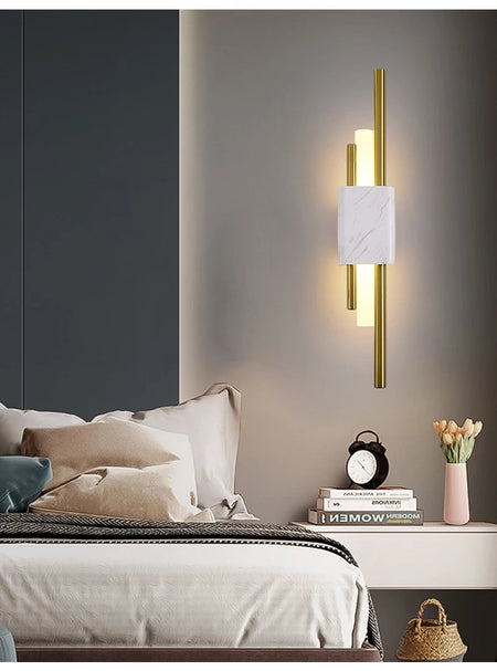 Wall Light - Green Marble Luxury Golden Decor Bedside Lamp Led 8W SW-36210345 - SWEET-LIGHTS