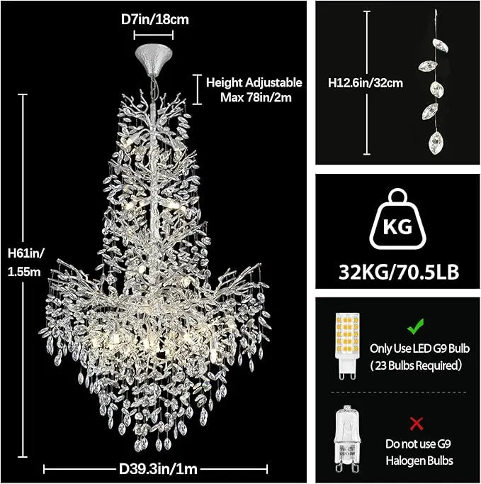 Chandelier - Luxury Modern Crystal Ceiling Lighting for High Ceilings SW-36210478 - SWEET-LIGHTS