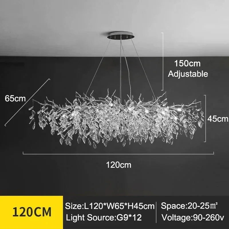 Pendant Light - Modern Luxury Crystal Branches Chandelier LED Fixture SW-36210457 - SWEET-LIGHTS