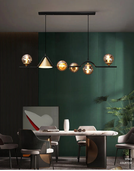Pendant Light - Nordic Black LED Chandelier E14 Glass Ball SW-36210374 - SWEET-LIGHTS