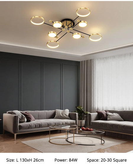 Ceiling Light - Modern LED Chandelier Gold Frame Indoor SW-36210347 - SWEET-LIGHTS