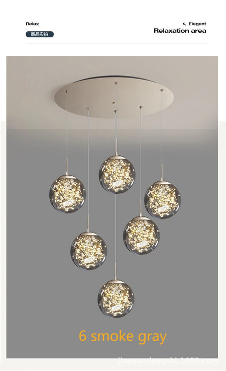 Pendant Light - Modern Led Chandelier Glass Ball Dimmable for Staircase Living Room SW-36210345 - SWEET-LIGHTS