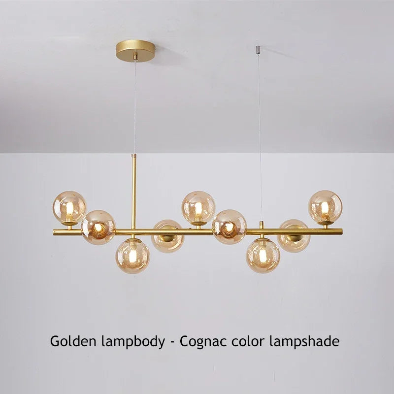 Pendant Light - Modern Long Dining Room Chandelier Glass Ball Lampshade Light Over The Table Kitchen Office Pendant Lamp Home Decor Luminaires SW-36210789 - SWEET-LIGHTS