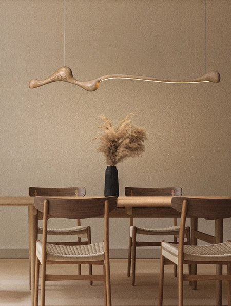 Pendant Light - Modern Ash Wood LED Dimmable Lamp RC/APP SW-36210578 - SWEET-LIGHTS