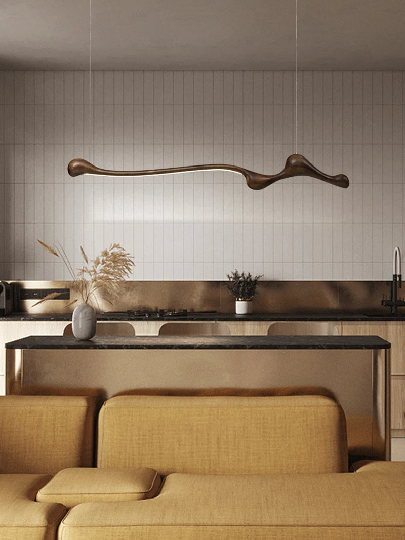 Pendant Light - Modern Ash Wood LED Dimmable Lamp RC/APP SW-36210578 - SWEET-LIGHTS