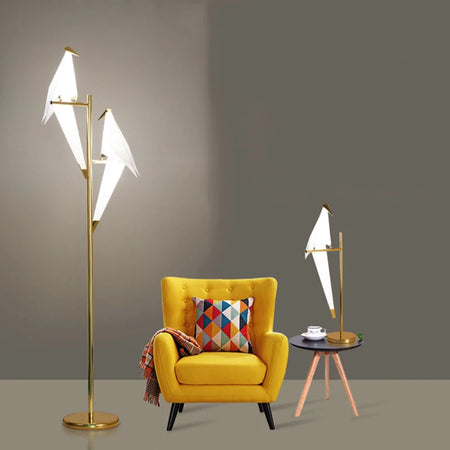 Floor Lamp - Perch Light LED Designer Gold Origami Bird Lamp SW-36210345 - SWEET-LIGHTS