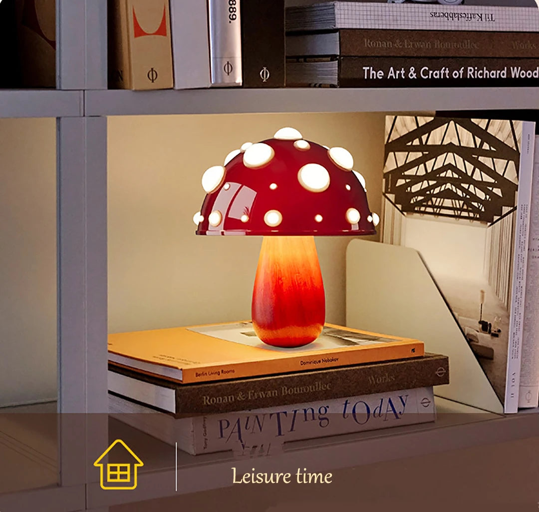 Table Lamp - Fly Amanita Mushroom Lamp with Dual Color LED G9 Bulb USB Rechargeable Desk Light SW-36210458 - SWEET-LIGHTS