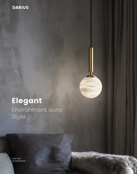 Pendant Light - Modern Marble All Copper Single Head Lamp SW-36210789 - SWEET-LIGHTS