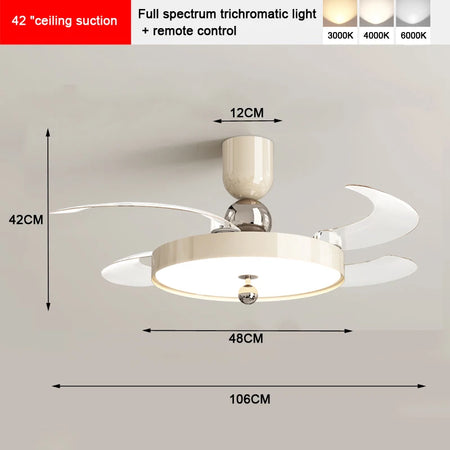 Fans - Modern LED Invisible Fan Lamp With Remote Control SW-36210437 - SWEET-LIGHTS