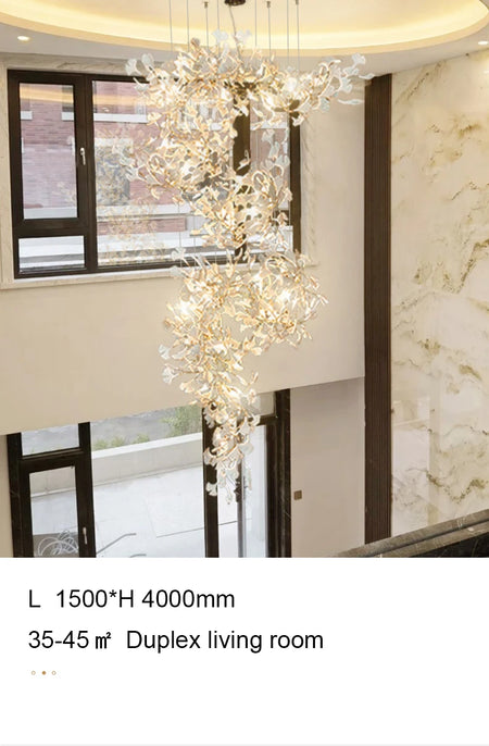 Chandelier - Nordic Ginkgo Leaf Hanging Light for Modern Spaces SW-36210789 - SWEET-LIGHTS
