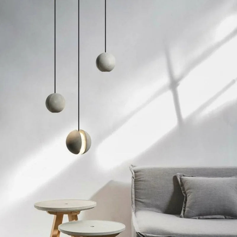 Pendant Light - Minimalist Cement Chandelier Modern Planet Moon Pendant Lights for Bedroom Dining Room Bar SW-36210458 - SWEET-LIGHTS