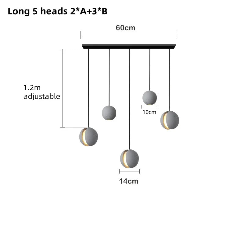 Pendant Light - Minimalist Cement Chandelier Modern Planet Moon Pendant Lights for Bedroom Dining Room Bar SW-36210458 - SWEET-LIGHTS