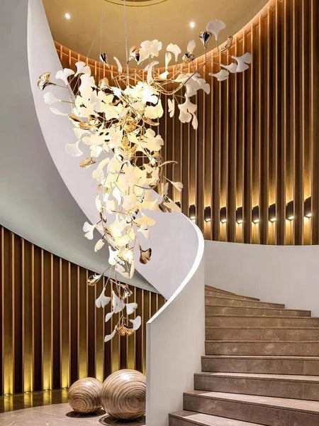 Chandelier - NEW Luxury Staircase Ginkgo Leaf Pendant Lighting SW-36210347 - SWEET-LIGHTS