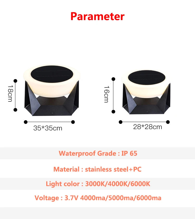 Outdoor Light - LED Remotely Controlled Solar Column Lamp Dimmable Waterproof SW-36210425 - SWEET-LIGHTS