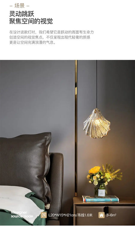 Pendant Light - Light Luxury Bedroom Bedside Chandelier SW-36210457 - SWEET-LIGHTS