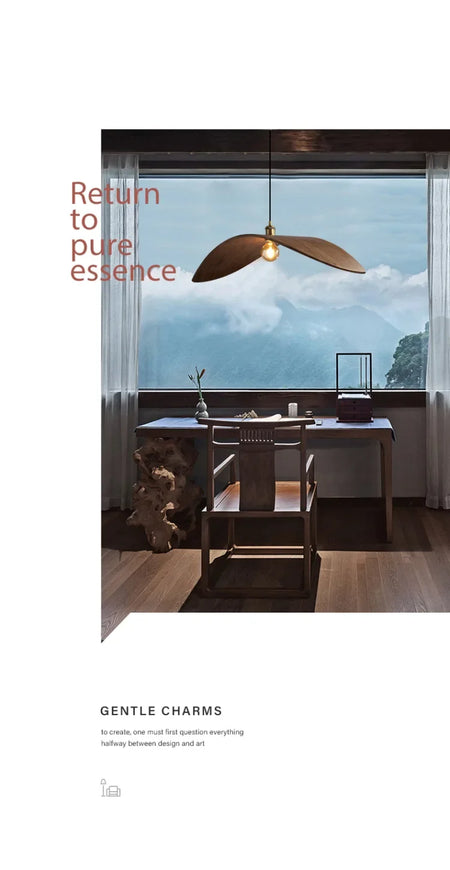 Pendant Light - Modern Wabi Sabi Walnut Chandeliers Home Lights SW-36210567 - SWEET-LIGHTS