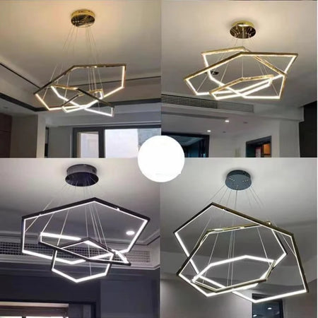 Pendant Light - Modern Luxury Gold Hexagon LED Chandelier SW-36210578 - SWEET-LIGHTS