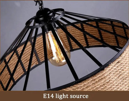 Pendant Light - Vintage Hemp Rope LED Industrial Chandelier SW-36210347 - SWEET-LIGHTS