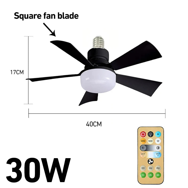 Fans - Smart 2 In 1 Ceiling Fan With Remote Control Energy-saving Lighting E27 SW-36210345 - SWEET-LIGHTS