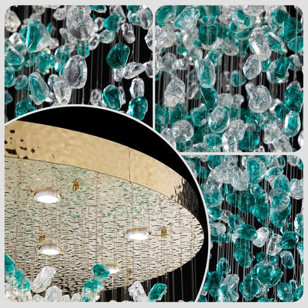 Chandelier - Luxury Large Green Crystal Stone for Lobby Staircase LED SW-36210347 - SWEET-LIGHTS