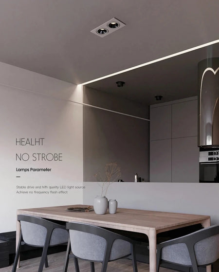 Dimmable Anti-Glare Recessed COB LED Downlights 9W 12W 15W LED Ceiling Lamp AC85~265V LED Ceiling Spot Lights Indoor Lighting - SWEET-LIGHTS
