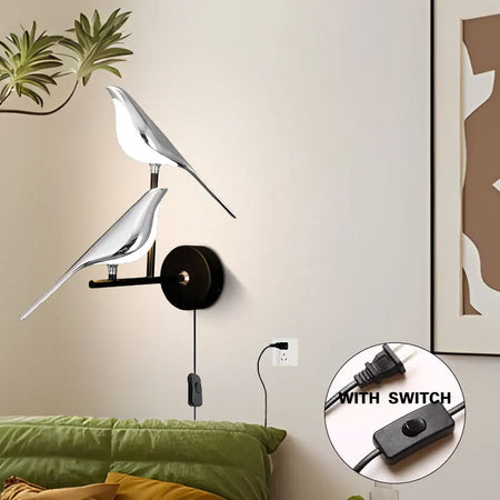 Wall Light - Creative Bird 360° Rotatable LED Wall Lamp Golden Touch Switch SW-36210457 - SWEET-LIGHTS