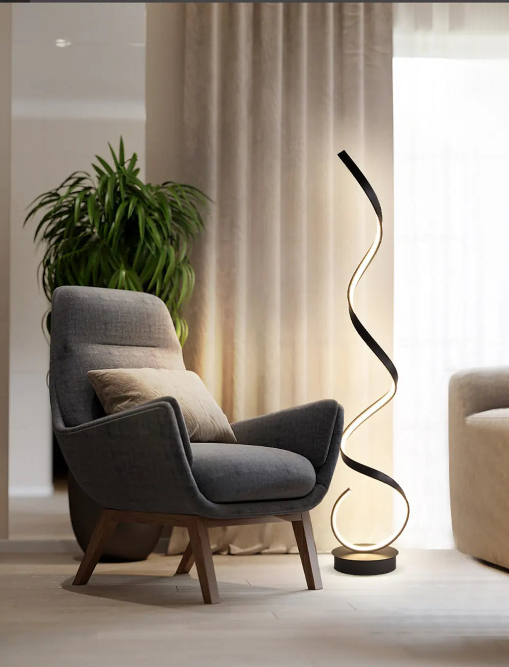 Floor Lamp - Modern LED Strip Minimalist Black White Light SW-36210457 - SWEET-LIGHTS