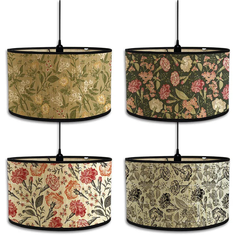 Lampshade - Nordic Style Green Plant Pattern Bamboo Art SW-36210457 - SWEET-LIGHTS