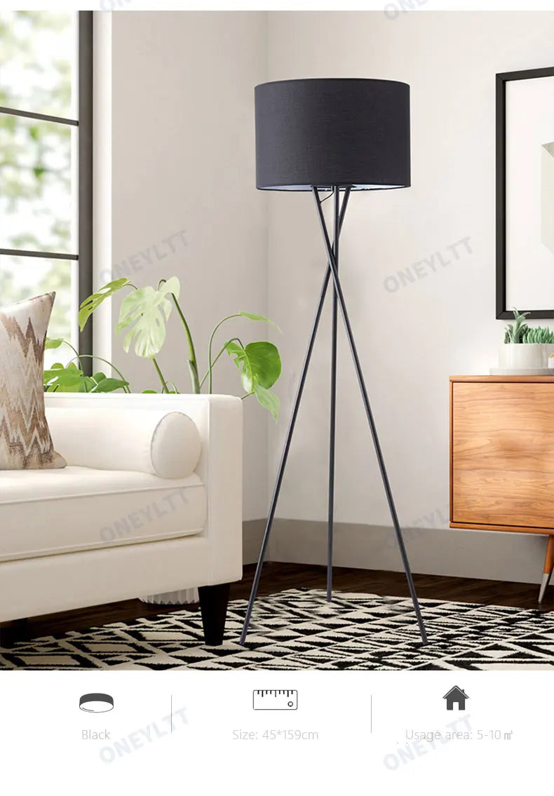 Floor Lamp - Scandinavian Fabric Led Tripod Design Light SW-36210347 - SWEET-LIGHTS