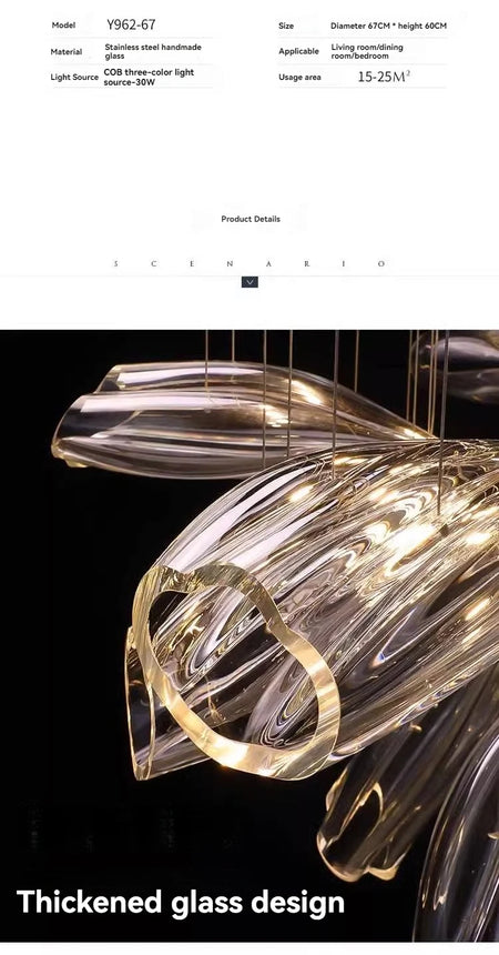 Chandelier - Italy Designer Crystal Glass Pendant Lights Luxury SW-36210457 - SWEET-LIGHTS