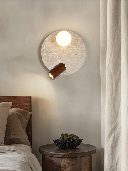 Wall Light - IWHD Modern Nordic LED Walnut Yellow Travertine Lamp SW-36210357 - SWEET-LIGHTS