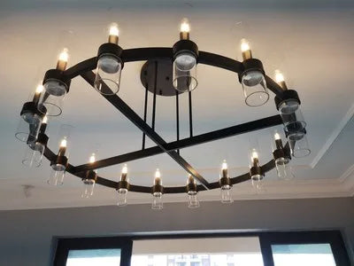 Pendant Light - Retro American Chrome Black Gold LED Chandelier Lighting Fixtures For Foyer SW-36210458 - SWEET-LIGHTS