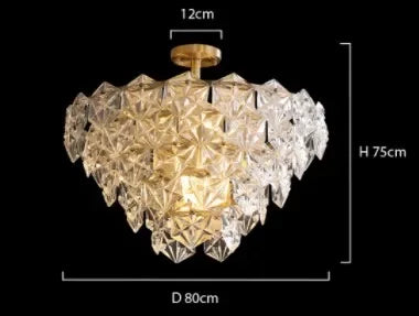 Chandelier - Modern Snow Glass Luxury for High-End Villa SW-36210478 - SWEET-LIGHTS