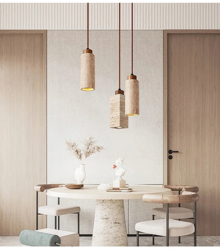 Pendant Light - Yellow Marble Droplight Dining Table Japan Wabi-Sabi Pendant Light SW-36210458 - SWEET-LIGHTS
