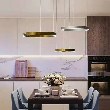 Pendant Light - Nordic Ring Led Pendant Lamps Dimmable Black Gold Home Decor Fixture SW-36210345 - SWEET-LIGHTS
