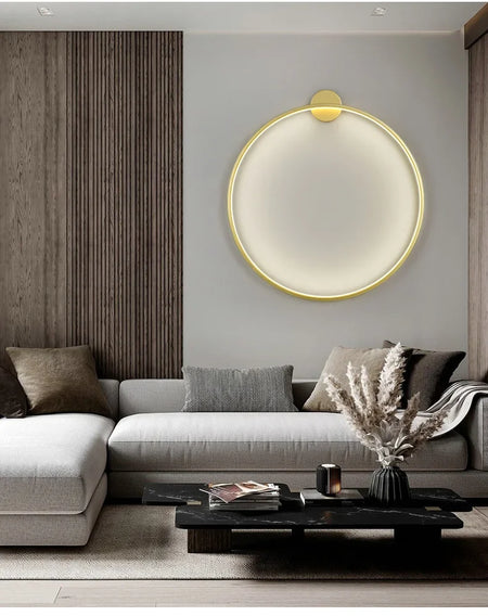 Wall Light - Minimalist Circle Background LED Wall Lamp Indoor Decor Living Room Wall Sconces Bedside Lighting SW-36210456 - SWEET-LIGHTS