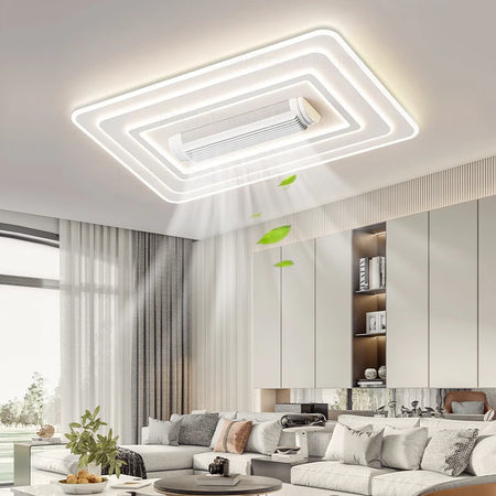Fans - LED Invisible Bladeless Ceiling Fan Chandelier for Smart Home SW-36210347 - SWEET-LIGHTS