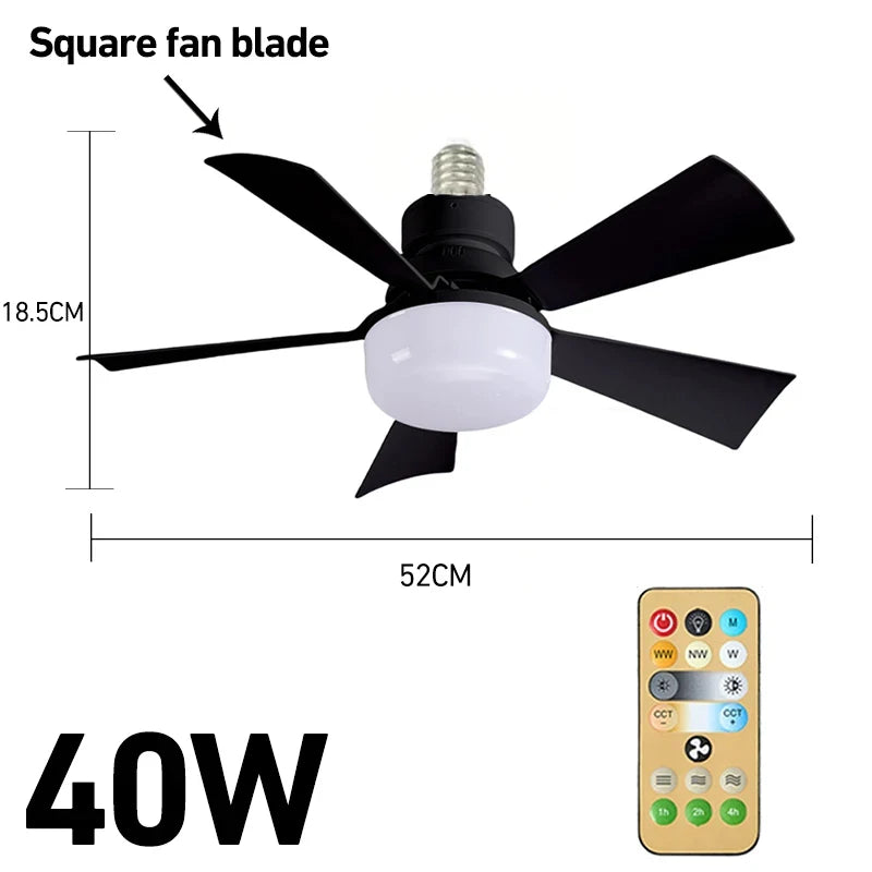 Fans - Smart 2 In 1 Ceiling Fan With Remote Control Energy-saving Lighting E27 SW-36210345 - SWEET-LIGHTS